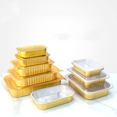 De beschikbare Rechthoekige Dik gemaakte Container van Tray Barbecue Aluminum Foil Food van de Aluminiumlunch