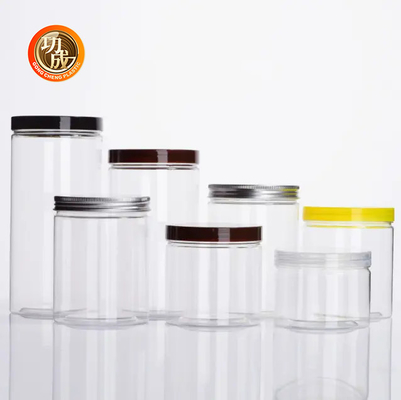 Leeg grote mond voedsel snoep PET plastic verpakkingspotten 1250 ml ronde vorm