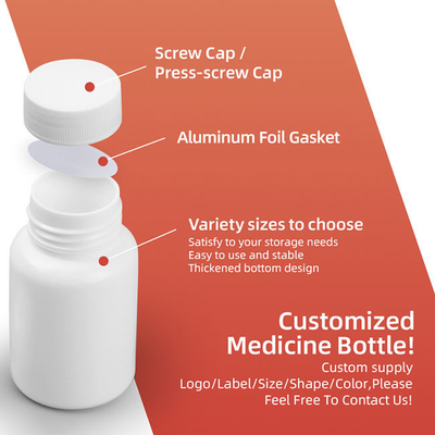 HDPE Matte Pharmacy Pill Bottle 15ml aan Plastic de Capsulefles van 200ml