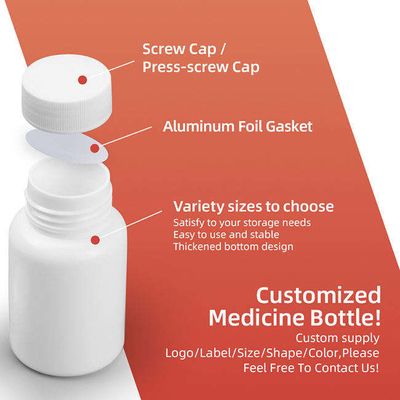 De plastic Flessen van de Geneeskundepil met Flessen van de Verzegelaar200ml de Lege Plastic Vitamine
