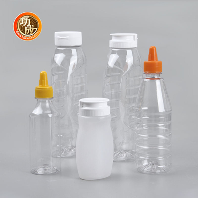Fles van de de Saussamendrukking van 230ml 250ml 500ml 1000ml de Plastic voor de Ketchup van de de Barbecuesaus van de Olietomaat