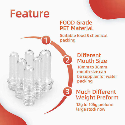 Kosmetisch Plastic Flessenvoorvormen 20mm 24mm 28mm HUISDIERENvoorvormen