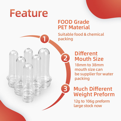 Plastic de Flessenvoorvormen 28mm van de voedselrang 30mm 38mm Huisdierenvoorvormen