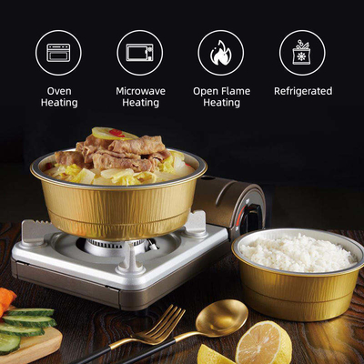 Tin Foil Round-de BARBECUE past het Meeneemaluminium Bento Box With Lid van Verpakkingsdozen aan