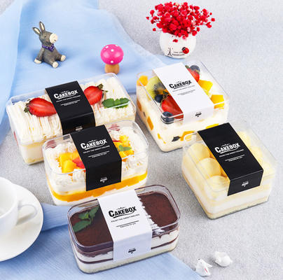 Van het Dessertcupcake van HUISDIEREN Plastic Tiramisu de Verpakkingsdoos met Deksel