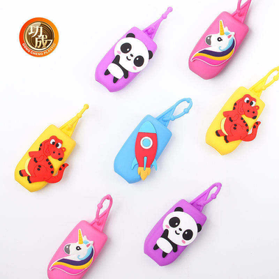Mini Cute Travel Portable Plastic-Desinfecterend middelfles met de Houder van het Beeldverhaalsilicone