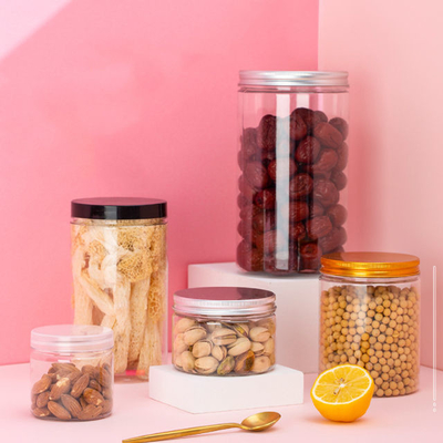 lege, heldere 500 ml brede plastic flessen voor voedsel met schroefdeksel