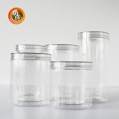 1L grote ronde bodem plastic potten voor huisdieren met transparante deksels