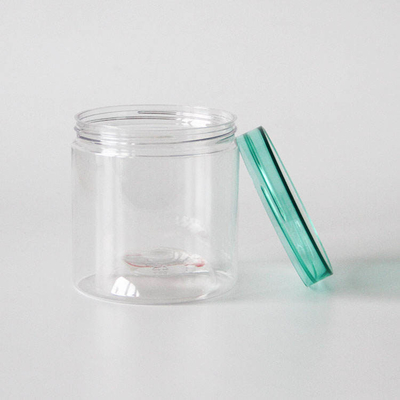 1L grote ronde bodem plastic potten voor huisdieren met transparante deksels