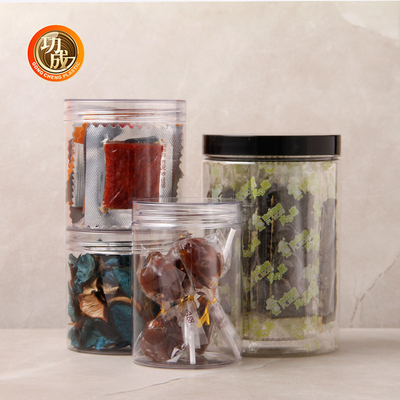CQM Plastic Candy Cookie Jar Leeg Duidelijk Breed Mond voedselopslag Huisdier Plastic Jar