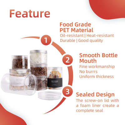 1500 ml breed mond groot rond helder plastic pot voor voedsel kaliber 100