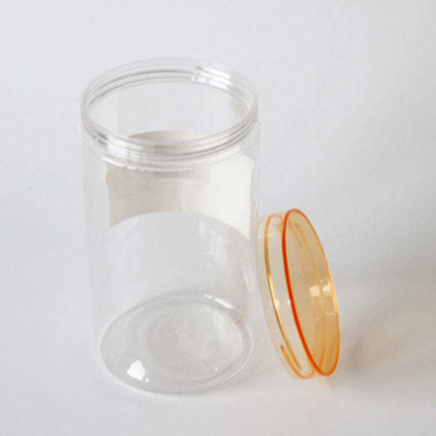Op maat gemaakt ronde bodem snoep koekjes pot breed mond PET plastic pot