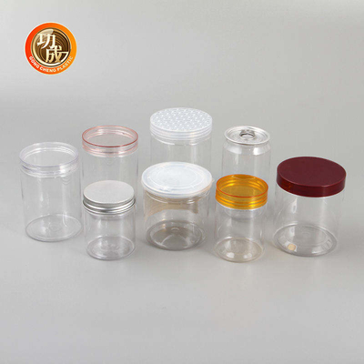 Op maat gemaakt ronde bodem snoep koekjes pot breed mond PET plastic pot