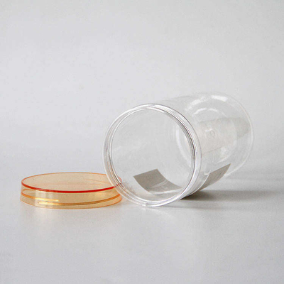 Op maat gemaakt ronde bodem snoep koekjes pot breed mond PET plastic pot